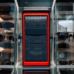 New Watch Holder Ted Baker London Blue Vegan Leather Textured Watch Case